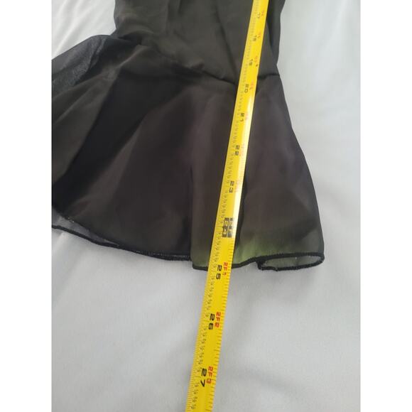 Unbranded Chiffon Sheer Ombre Wrap Front Tie Blouse Size M Green Fairy Grunge - Picture 6 of 8